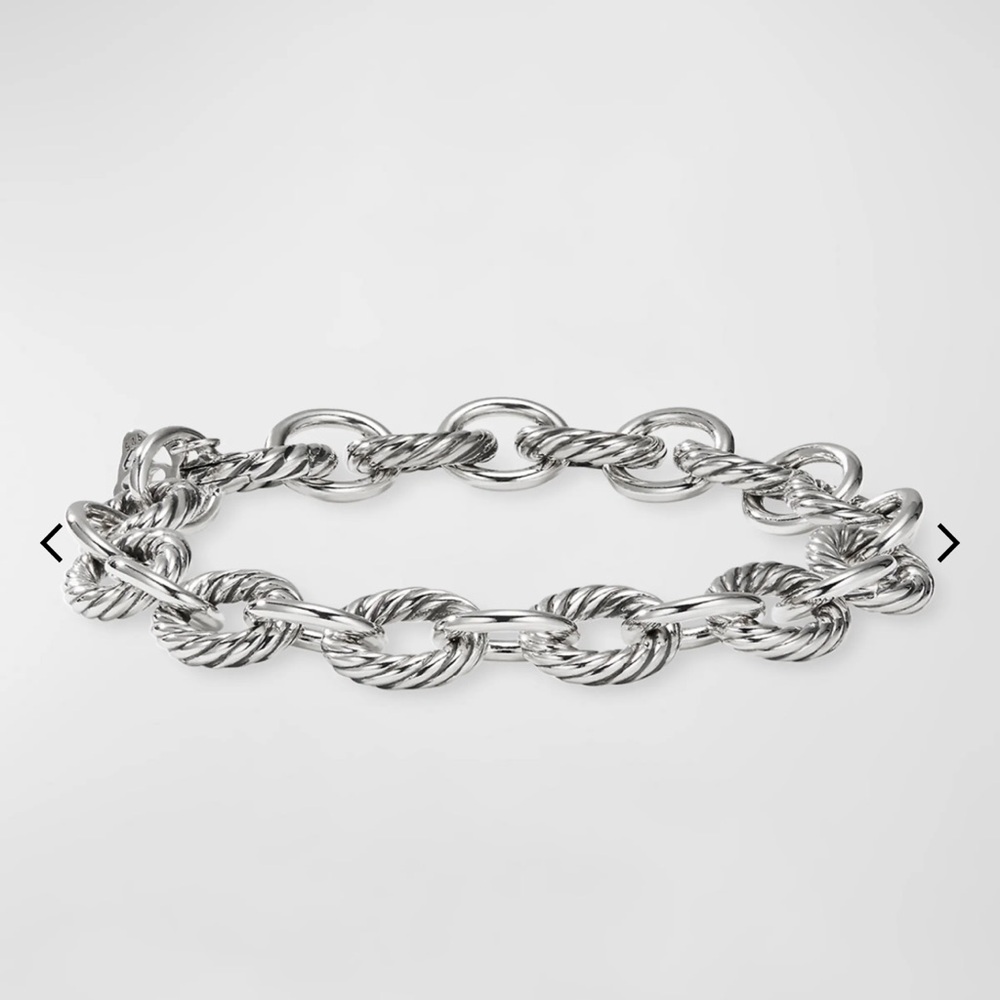 David Yurman Twisted Silver Oval Bracelet 10mm great condition lightly used